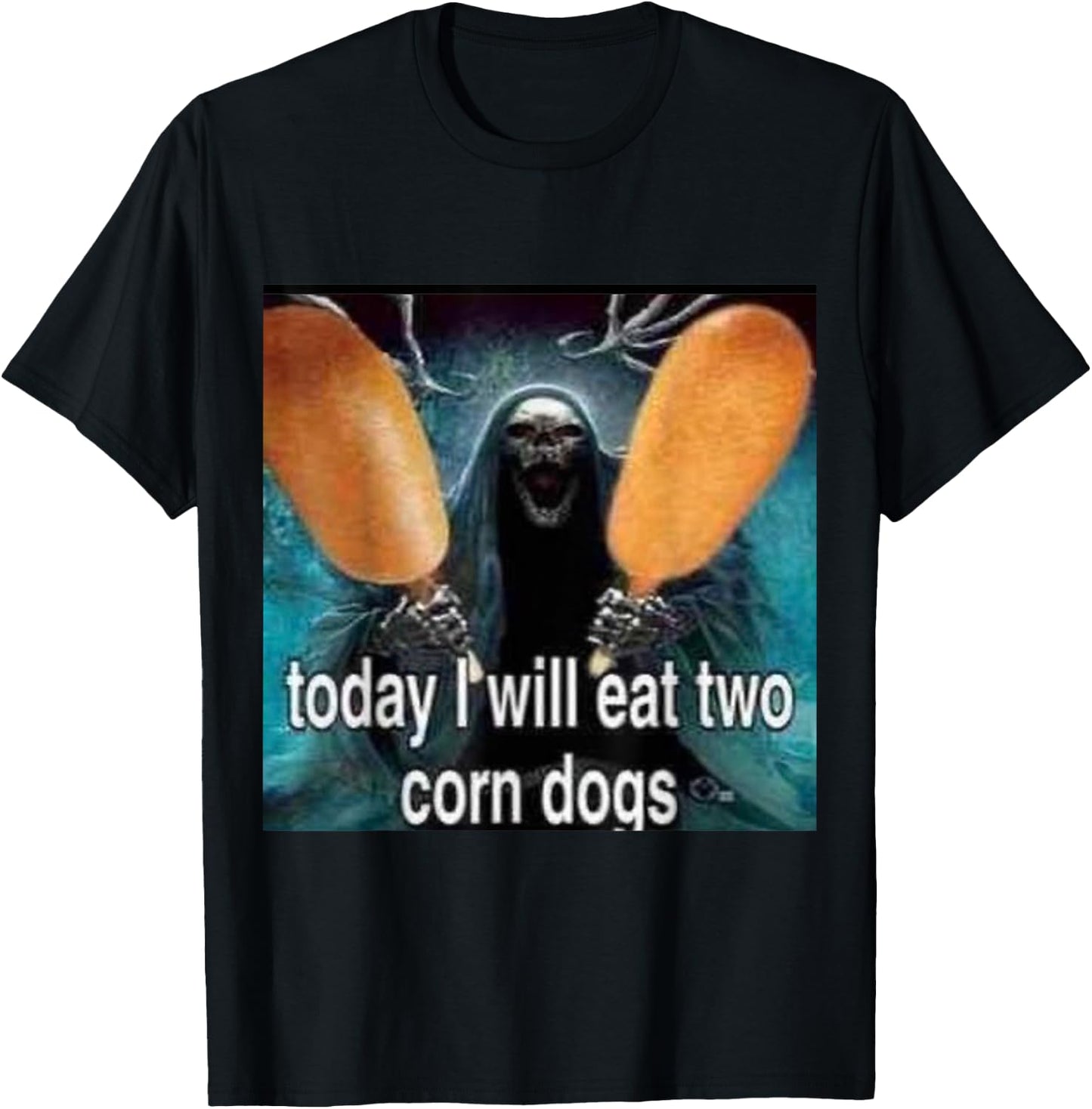 Funny Today I Will Eat Two Corn Dogs Meme T-Shirt - T-Shirt | Black