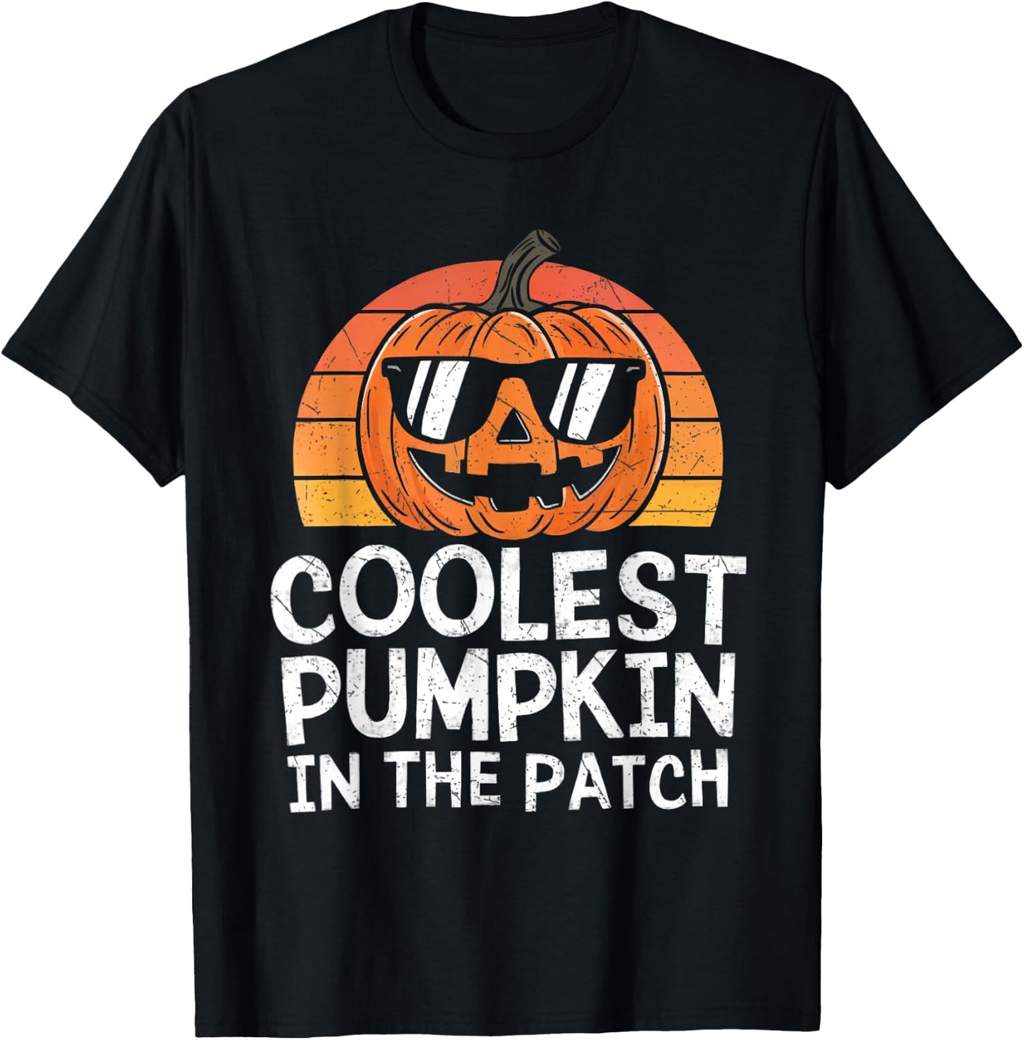 Coolest Pumpkin In The Patch Halloween Outfit Teens Boys Kid T-Shirt - T-Shirt | Black