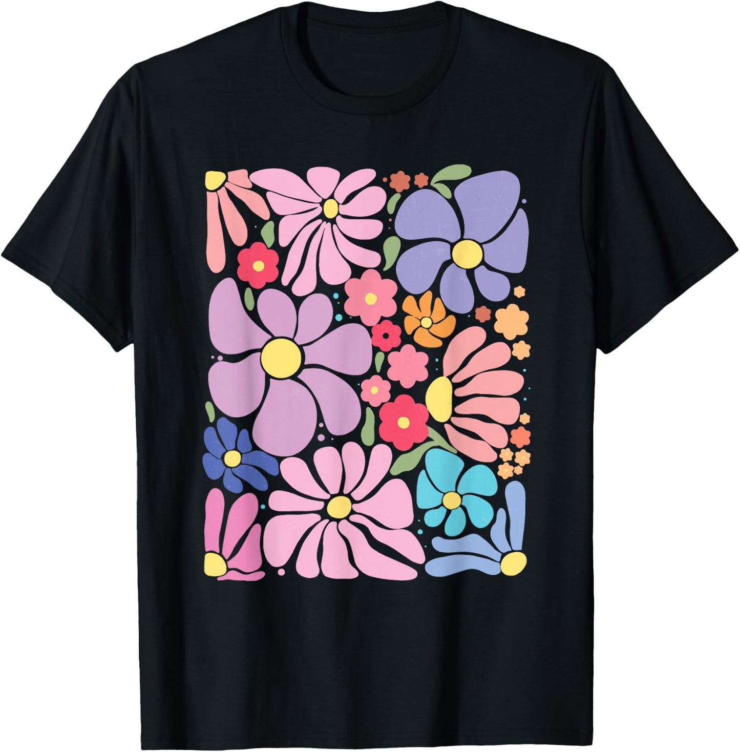 Boho Wildflowers Floral Nature Flower Nature Lover T-Shirt - T-Shirt | Black
