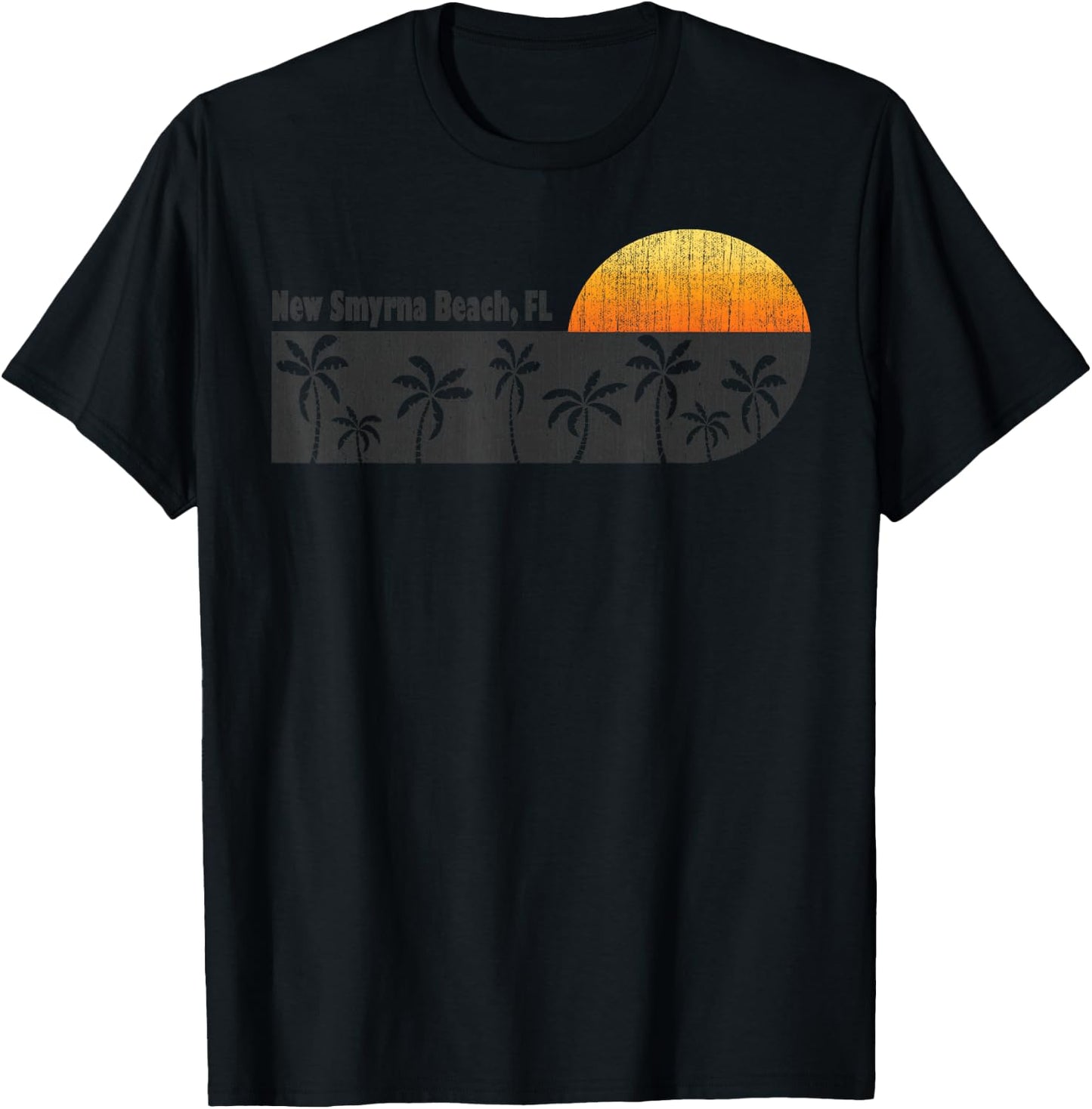 Retro New Smyrna Beach Vintage Florida Beach S T-Shirt - T-Shirt | Black