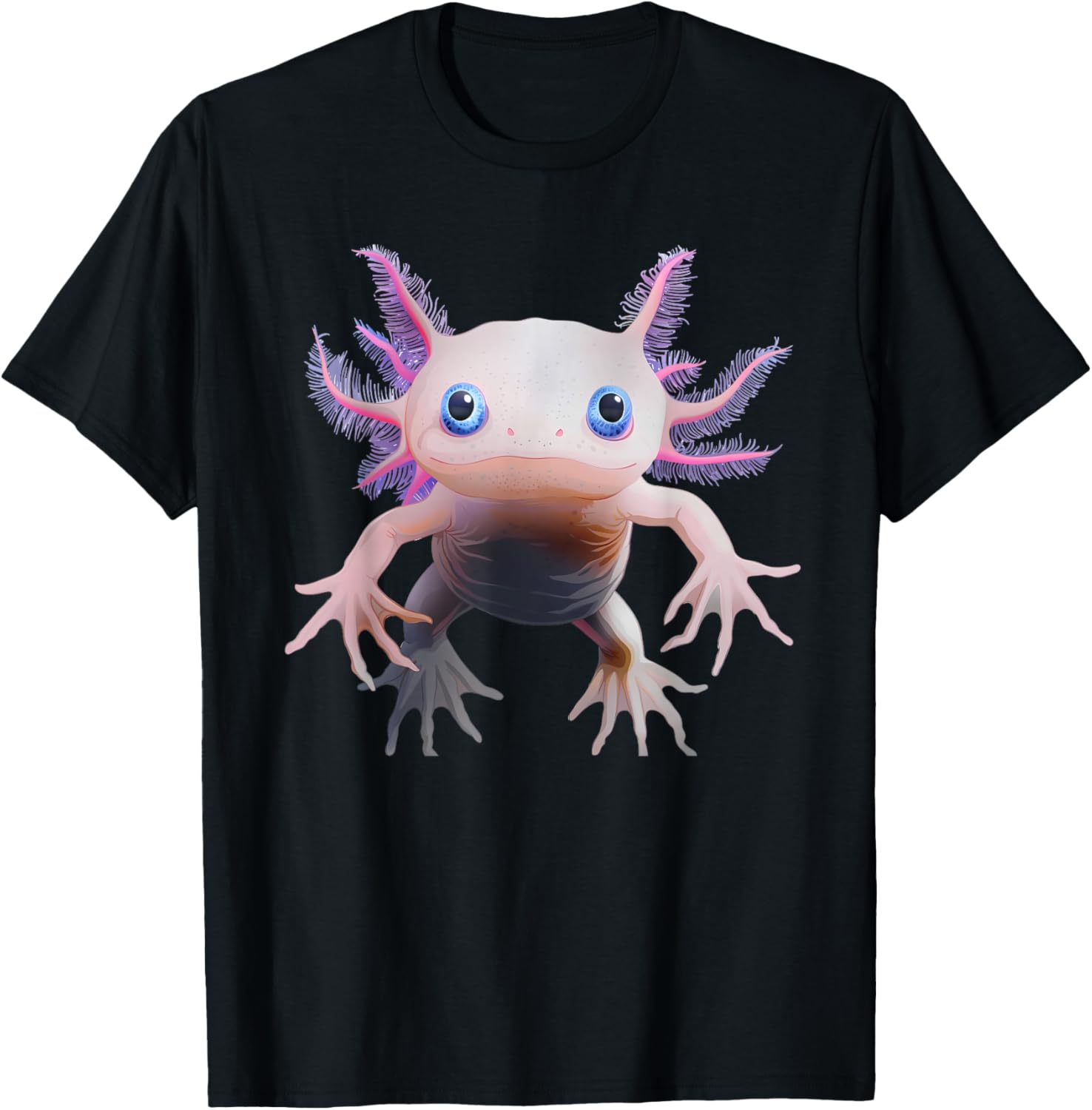 Axolotl Mexican Walking Fish Cute Amphibian Axolotl T-Shirt - T-Shirt | Black