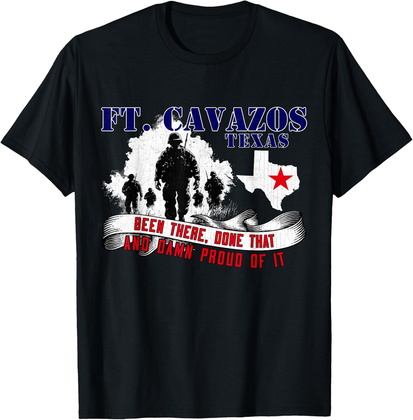 Fort Cavazos Texas US Military Base Veterans Day T-Shirt - T-Shirt | Black