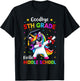 Goodbye 5th Grade Hello Middle school Graduation Unicorn T-Shirt - T-Shirt | Black