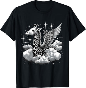 Giraffe with Wings Angel Giraffe T-Shirt - T-Shirt | Black