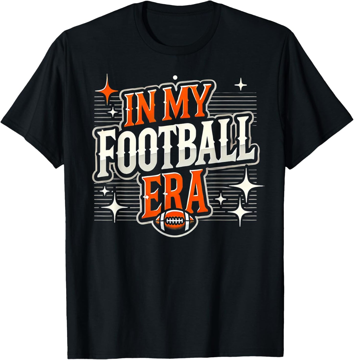 In My Football Era Funny Fan Football Player Retro T-Shirt - T-Shirt | Black