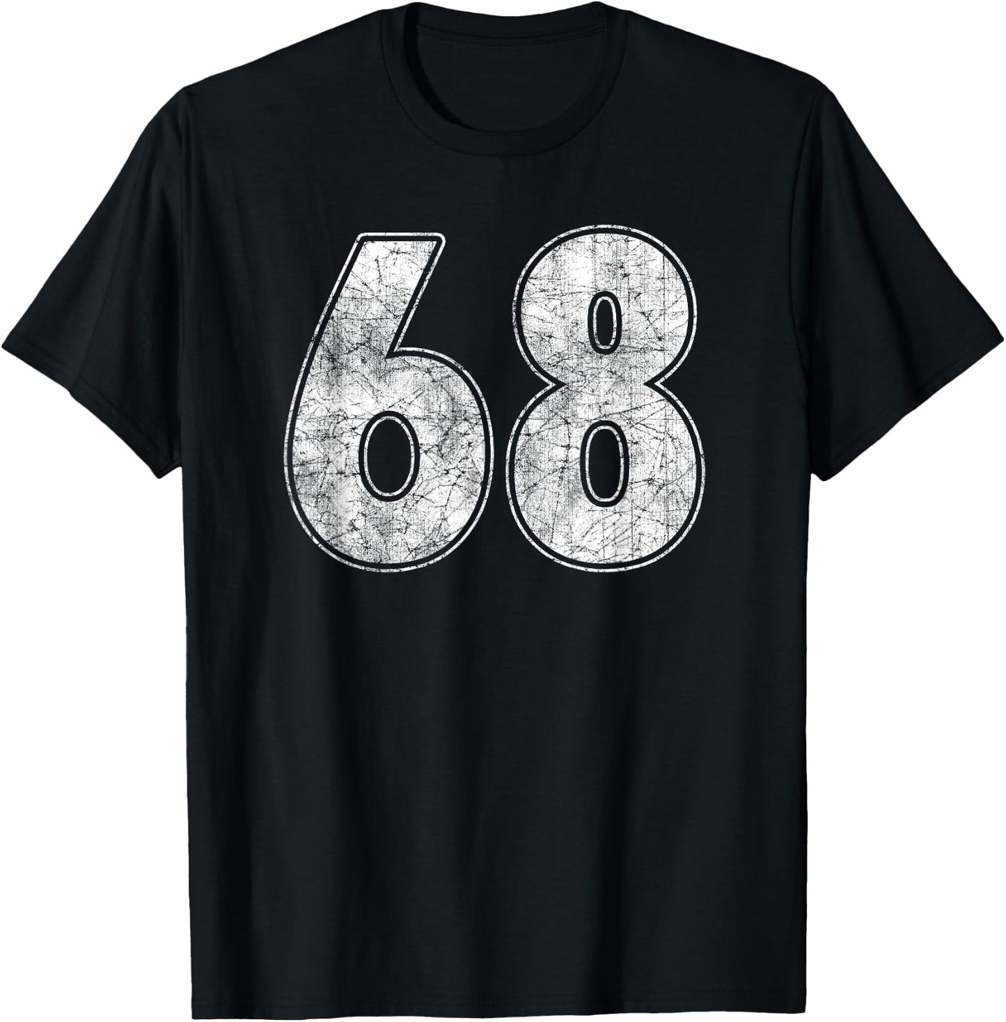 #68 Jersey Number 68 Uniform Biggest Fan Favorite Player T-Shirt - T-Shirt | Black