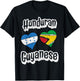 Honduran Guyanese Flag Heart Combo Distressed T-Shirt - T-Shirt | Black