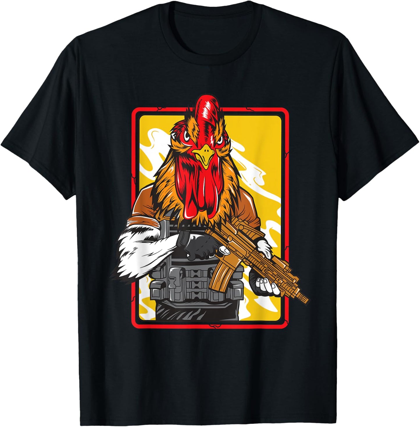 Combat Rooster - Ready for Battle Cockadoodle T-Shirt - T-Shirt | Black