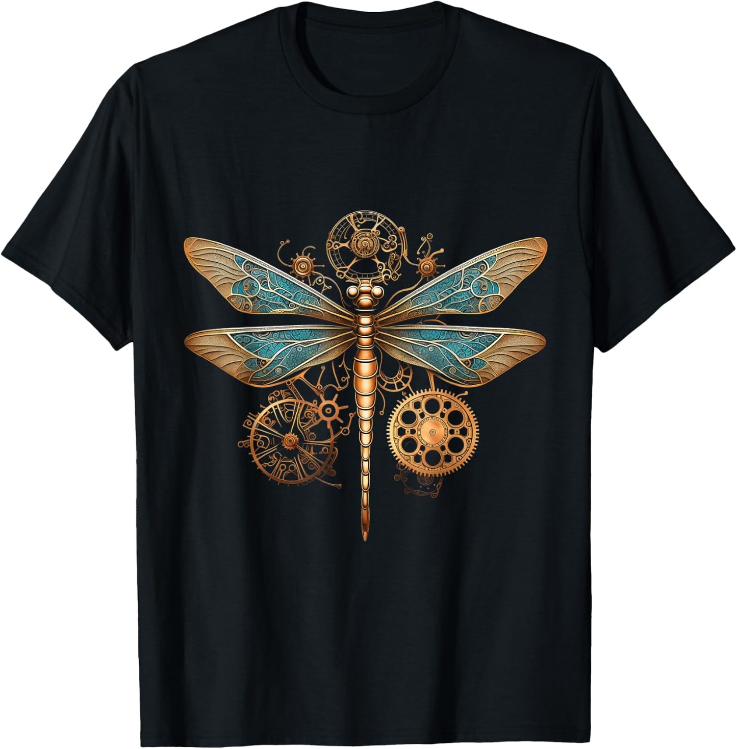 Dragonfly Steam Punk Insect Art Engineer Steampunk Dragonfly T-Shirt - T-Shirt | Black