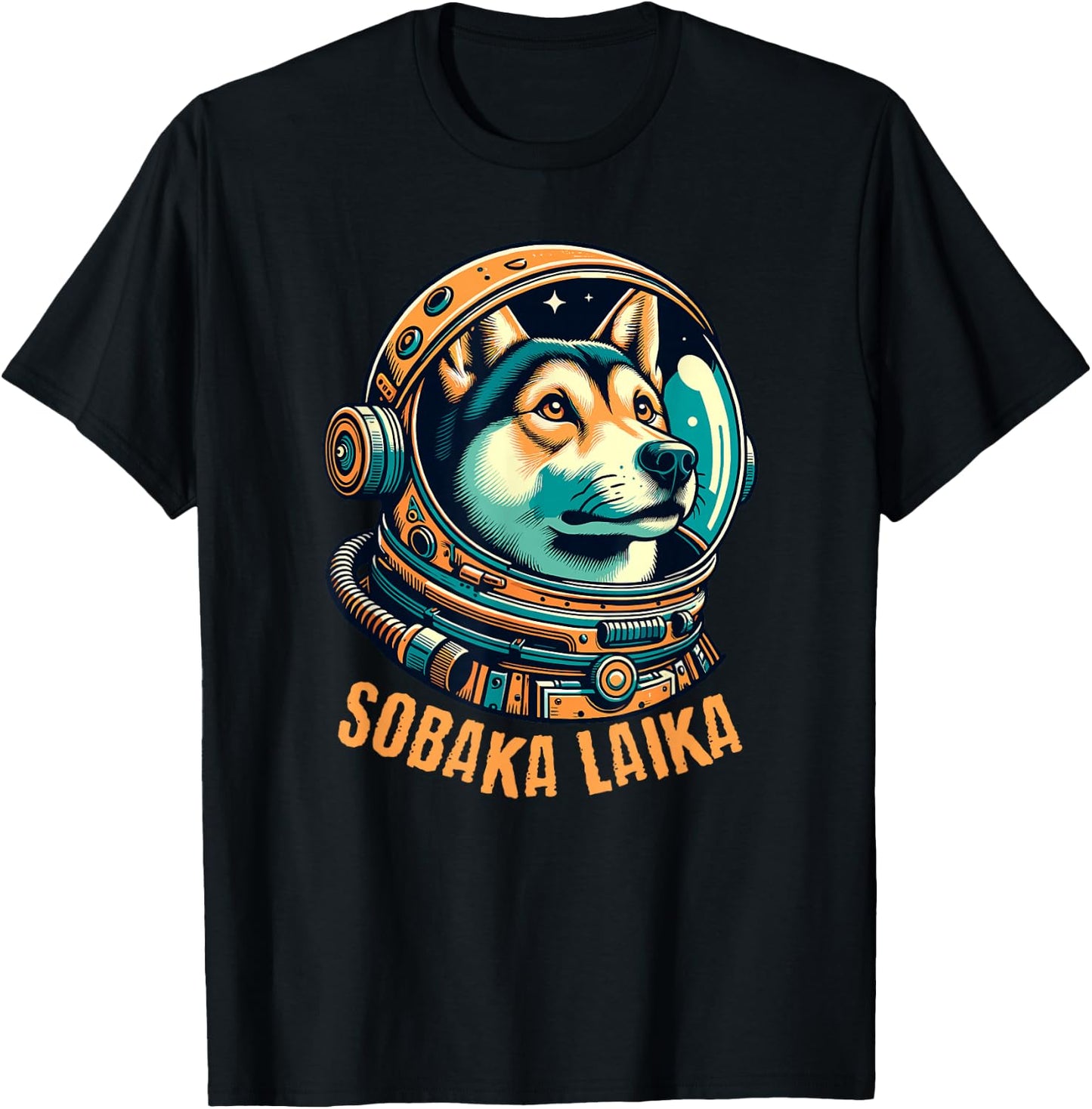 USSR Sobaka Laika Soviet Space T-Shirt - T-Shirt | Black