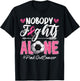 Nobody Fights Alone Pink Out Breast Cancer Soccer Boys Men T-Shirt - T-Shirt | Black
