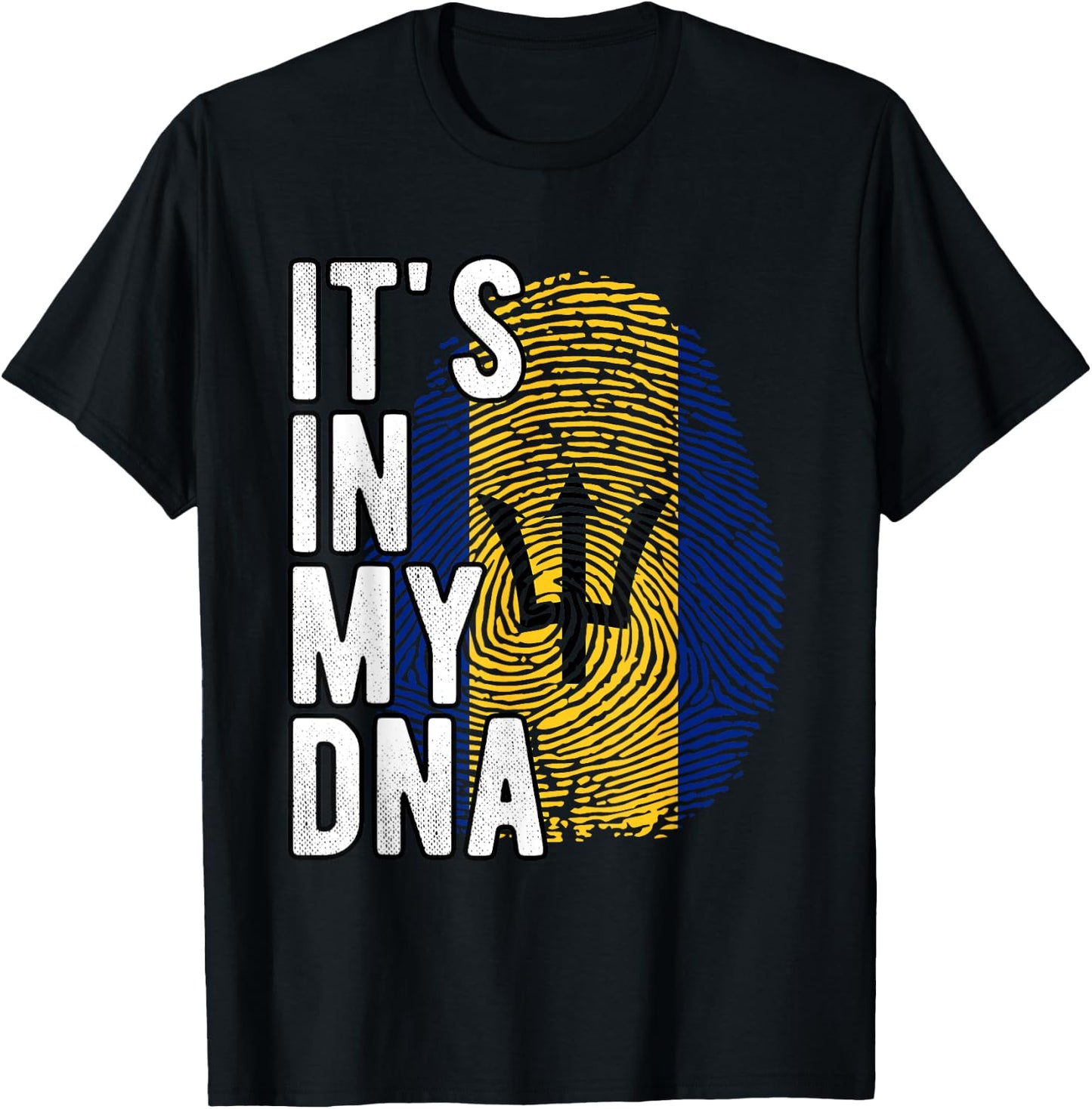 Funny it's in my DNA Barbados flag Fingerprint T-Shirt - T-Shirt | Black