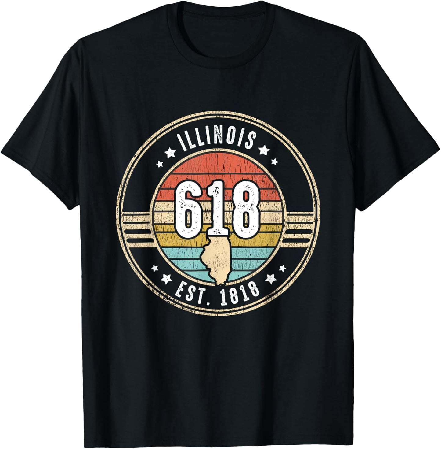 Illinois Area Code 618 Home State Pride Souvenir T-Shirt - T-Shirt | Black