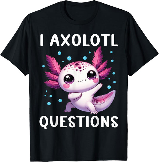 Funny I Axolotl Questions Retro Cute Toddler Boy Girl Kids T-Shirt - T-Shirt | Black