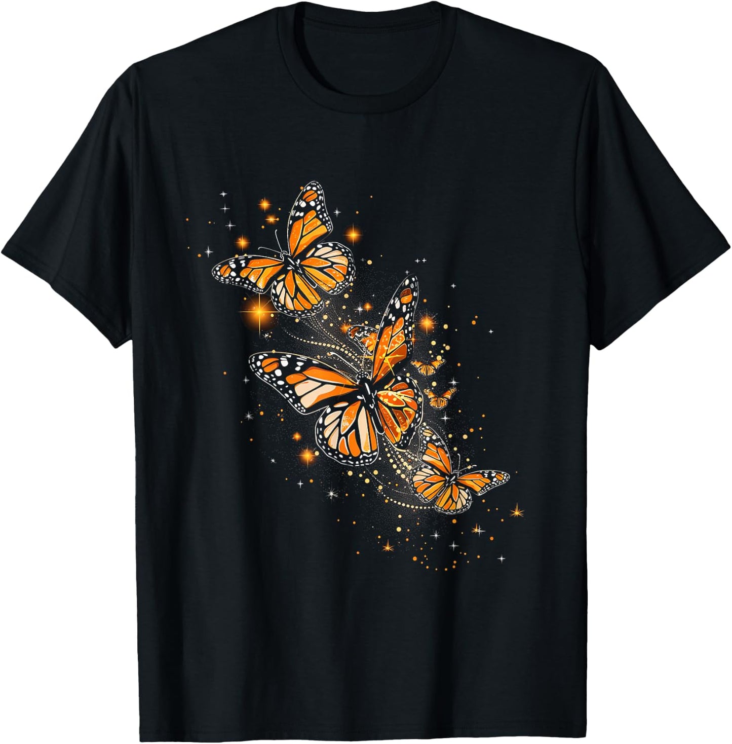 Butterfly Aesthetic Orange Monarch Butterflies Nature T-Shirt - T-Shirt | Black