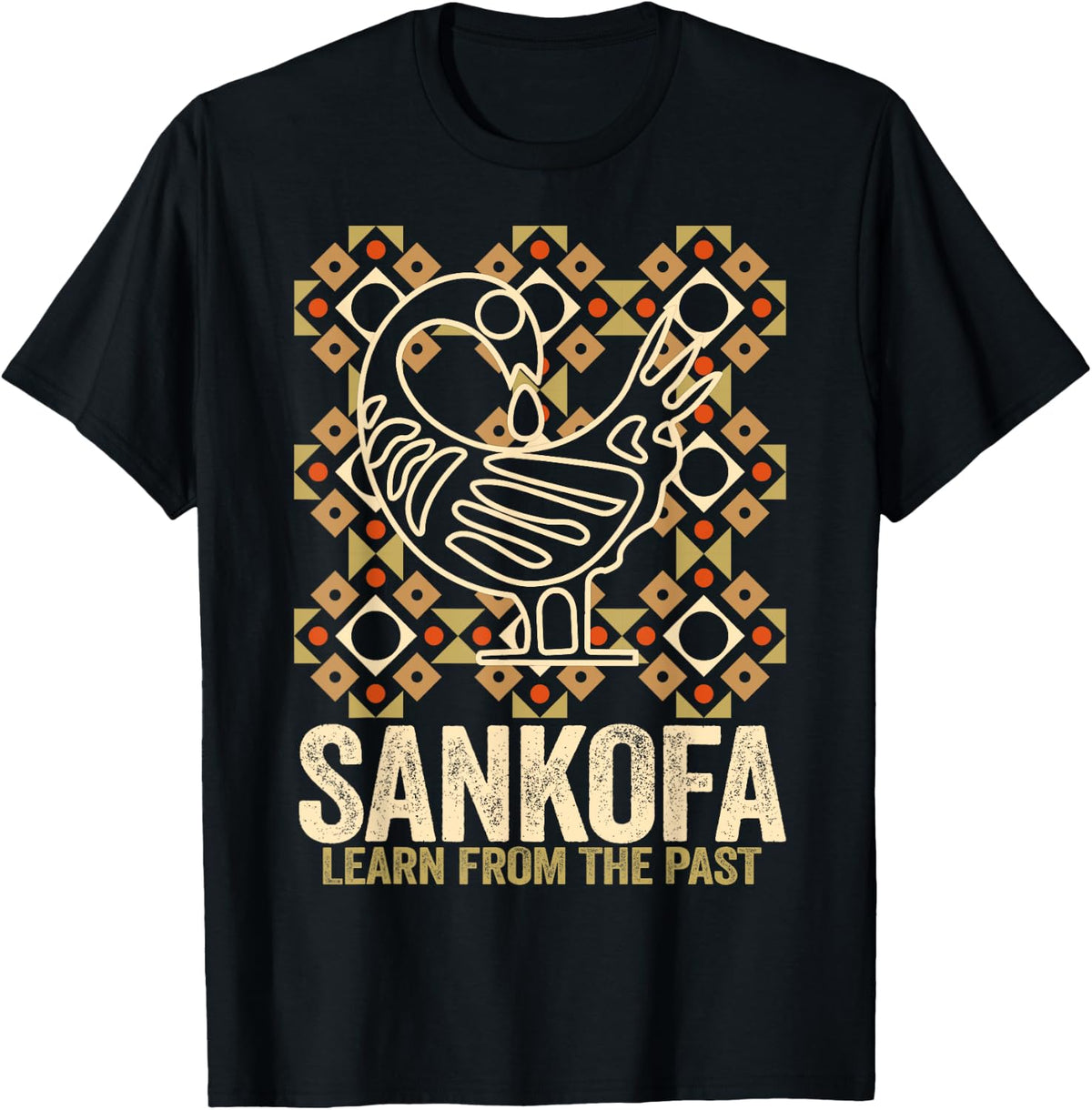 African Routes Sankofa Adinkra Black History Art T-Shirt - T-Shirt | Black