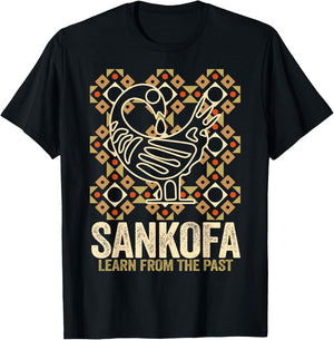African Routes Sankofa Adinkra Black History Art T-Shirt - T-Shirt | Black