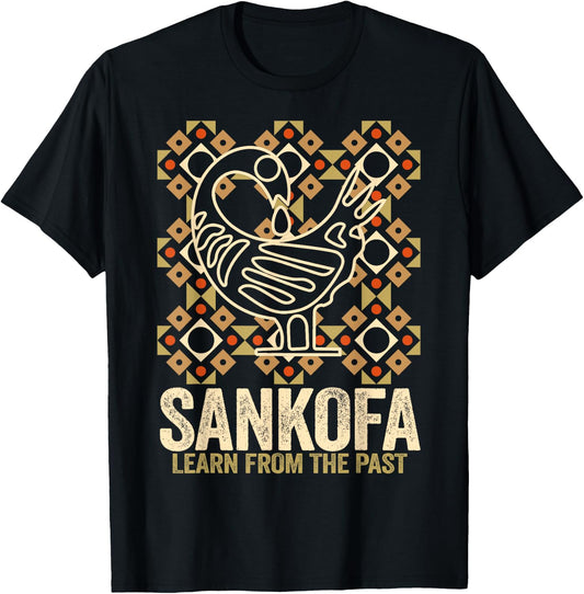 African Routes Sankofa Adinkra Black History Art T-Shirt - T-Shirt | Black