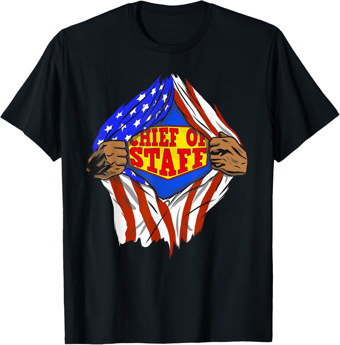 Funny Super Chief Of Staff Hero Job T-Shirt - T-Shirt | Black