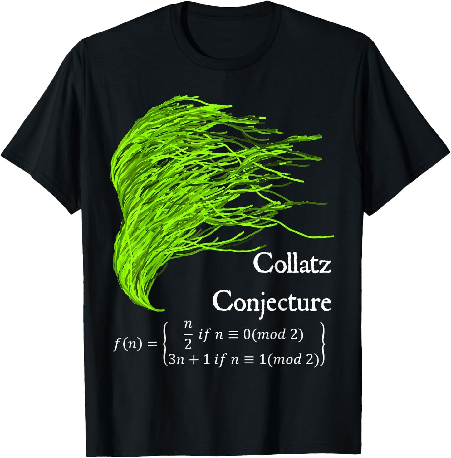 Nerdy Collatz Conjecture 3n+1 Green Seaweed Math Teacher Women Kids T-Shirt - T-Shirt | Black