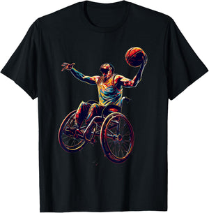 Wheelchair Basketball Design T-Shirt - T-Shirt | Black