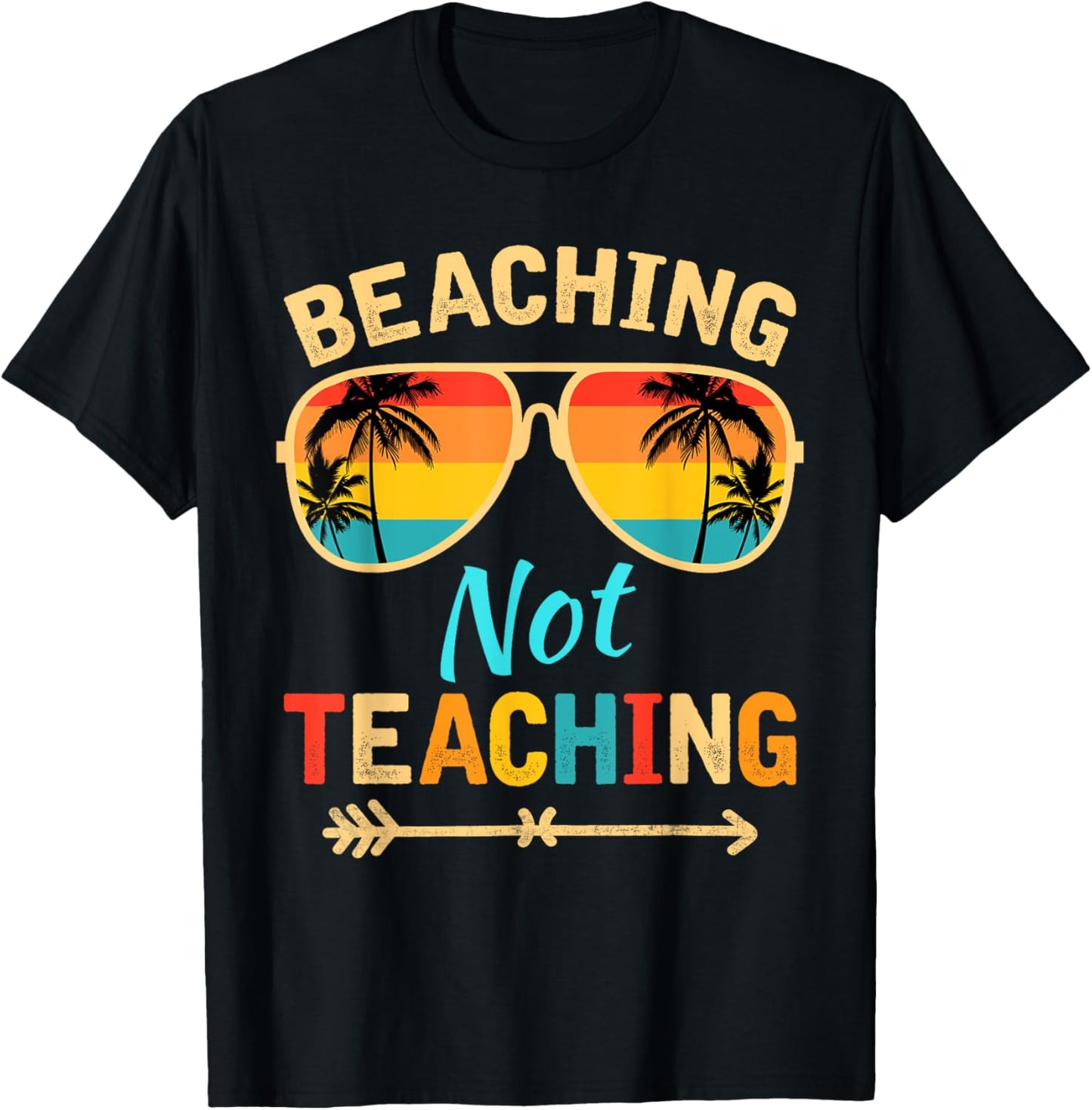 Beaching Not Teaching Teacher Mode Off Summer Vacay Women Kids T-Shirt - T-Shirt | Black