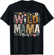 Floral Wild Mama Zoo Adventure Birthday mom Safari Jungle T-Shirt - T-Shirt | Black
