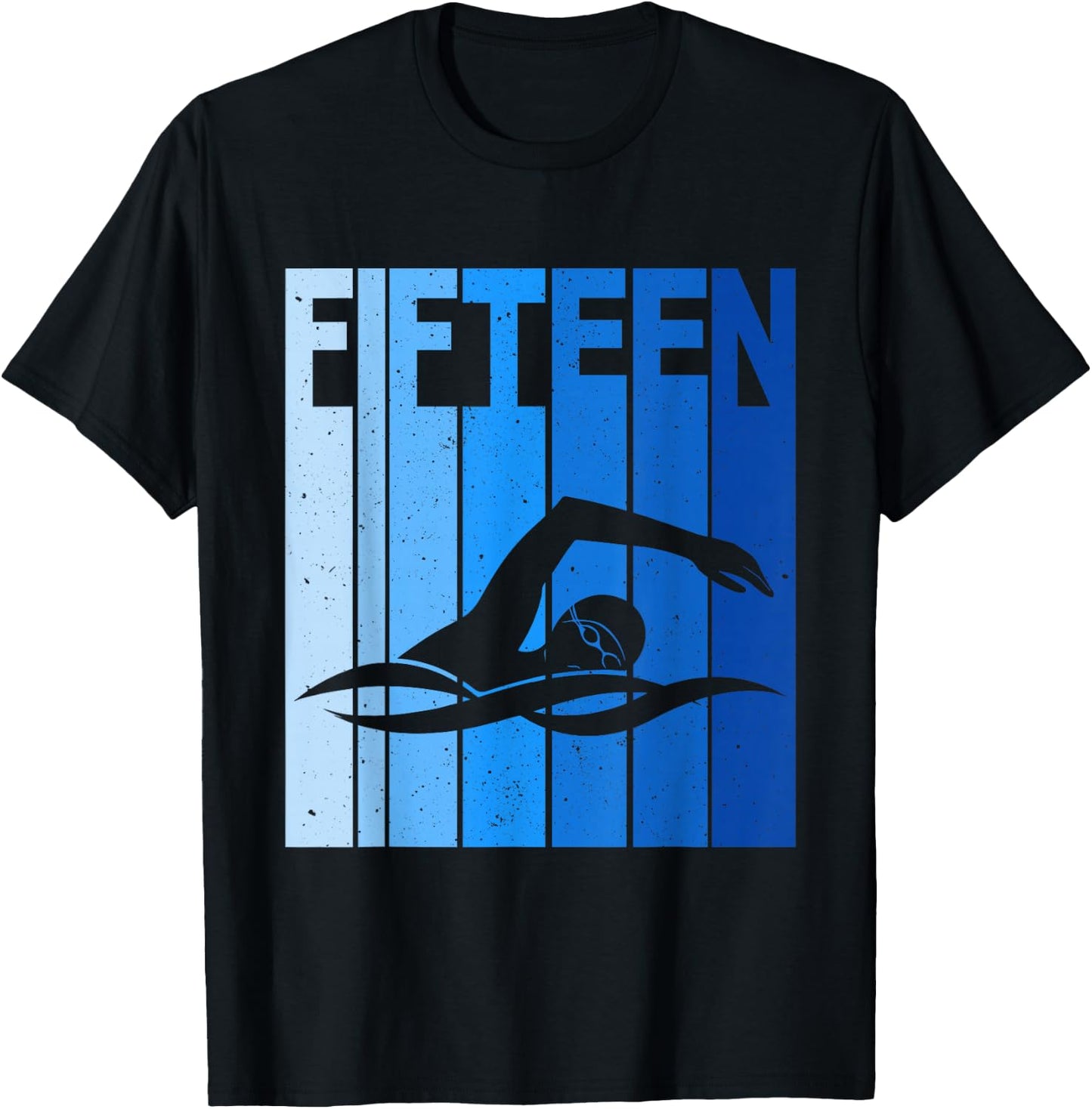 15th Birthday Swimming 15 Year Old Birthday Swimmer T-Shirt - T-Shirt | Black
