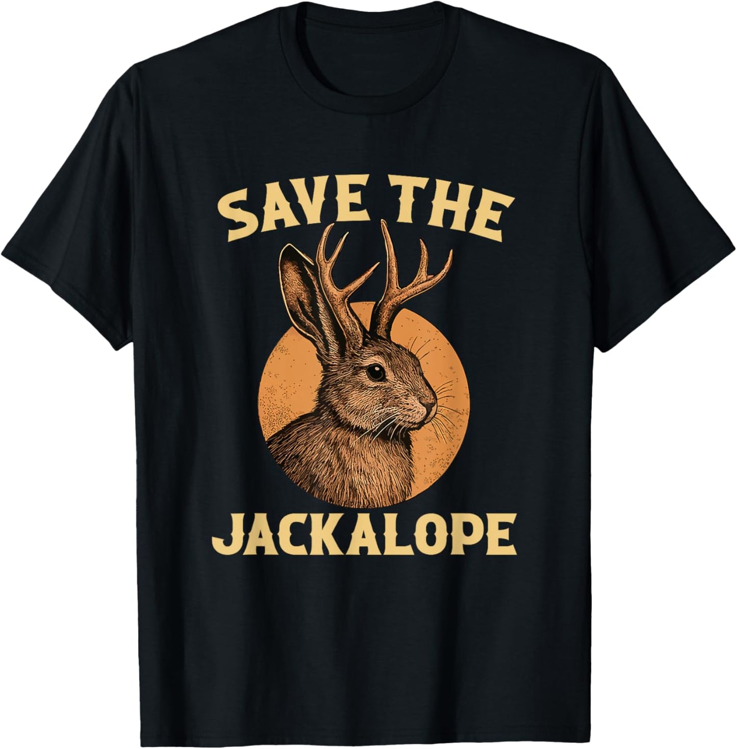Save The Jackalope, Vintage Retro Camping Lover Jackalope T-Shirt - T-Shirt | Black