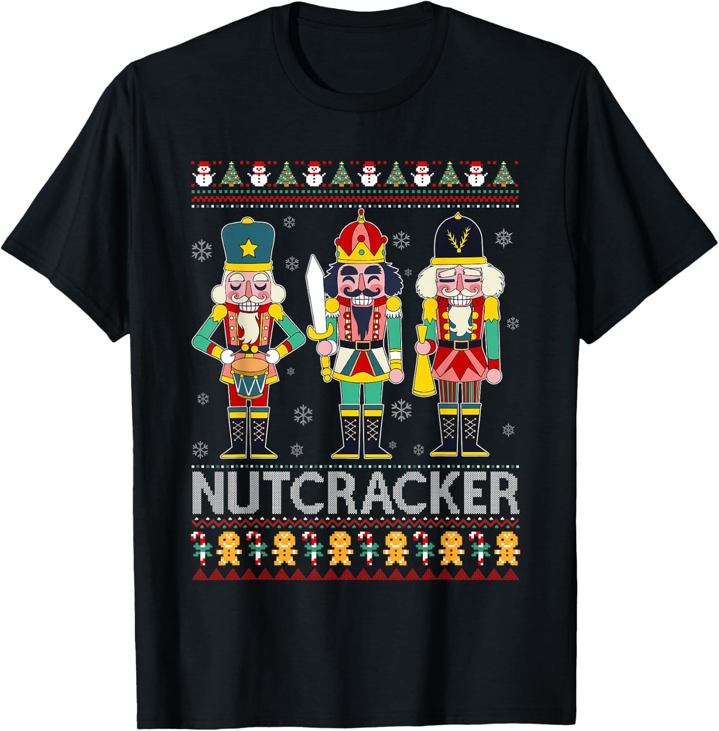 Nutcracker Squad Shirt Funny Ugly Christmas Sweater Xmas T-Shirt - T-Shirt | Black