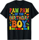 Paw Paw Of The Birthday Boy Building Block Birthday Party T-Shirt - T-Shirt | Black