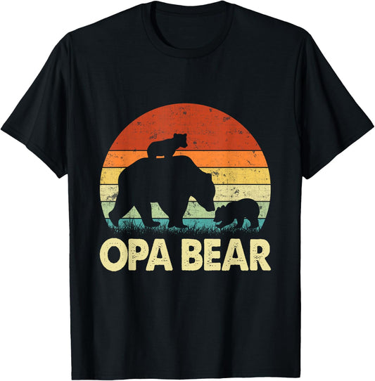 Opa Bear Lover Happy Father's Day Matching Family Dad Men T-Shirt - T-Shirt | Black