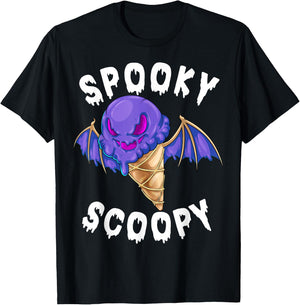 Spooky Scoopy Melting Jack o Lantern Ice Cream Halloween Men Women Kids T-Shirt - T-Shirt | Black
