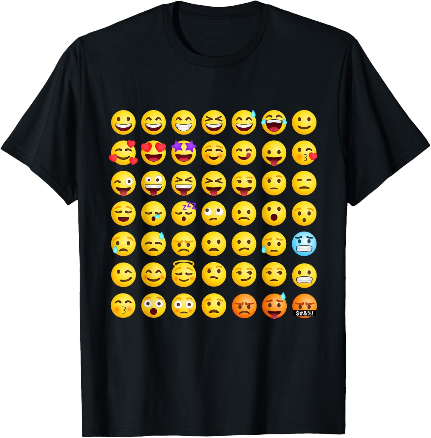 Cool Social Media Sarcastic Smile Faces Graphic Designs T-Shirt - T-Shirt | Black