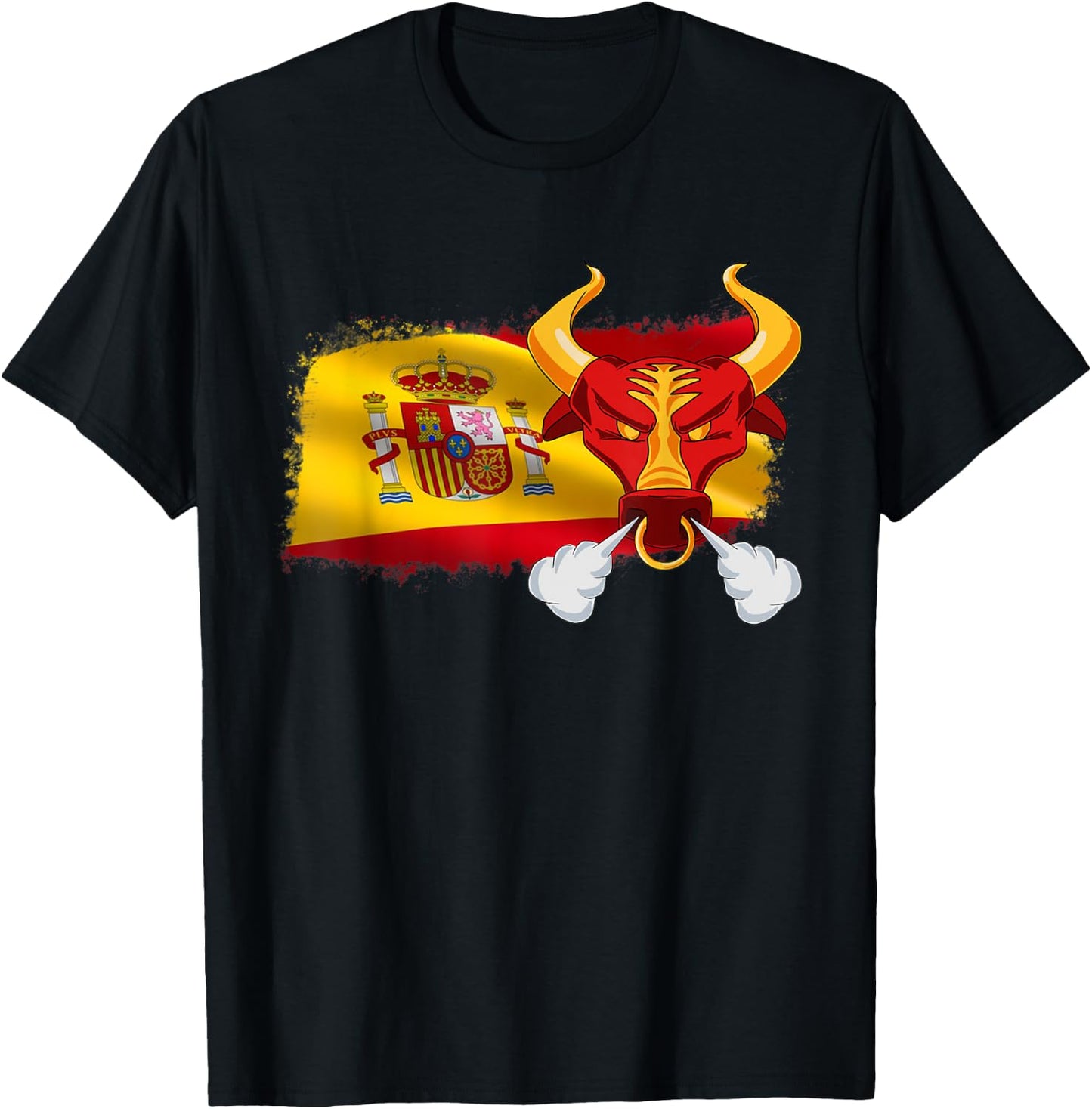 Bullfighting Spain Flag for Bulls running Lovers T-Shirt - T-Shirt | Black