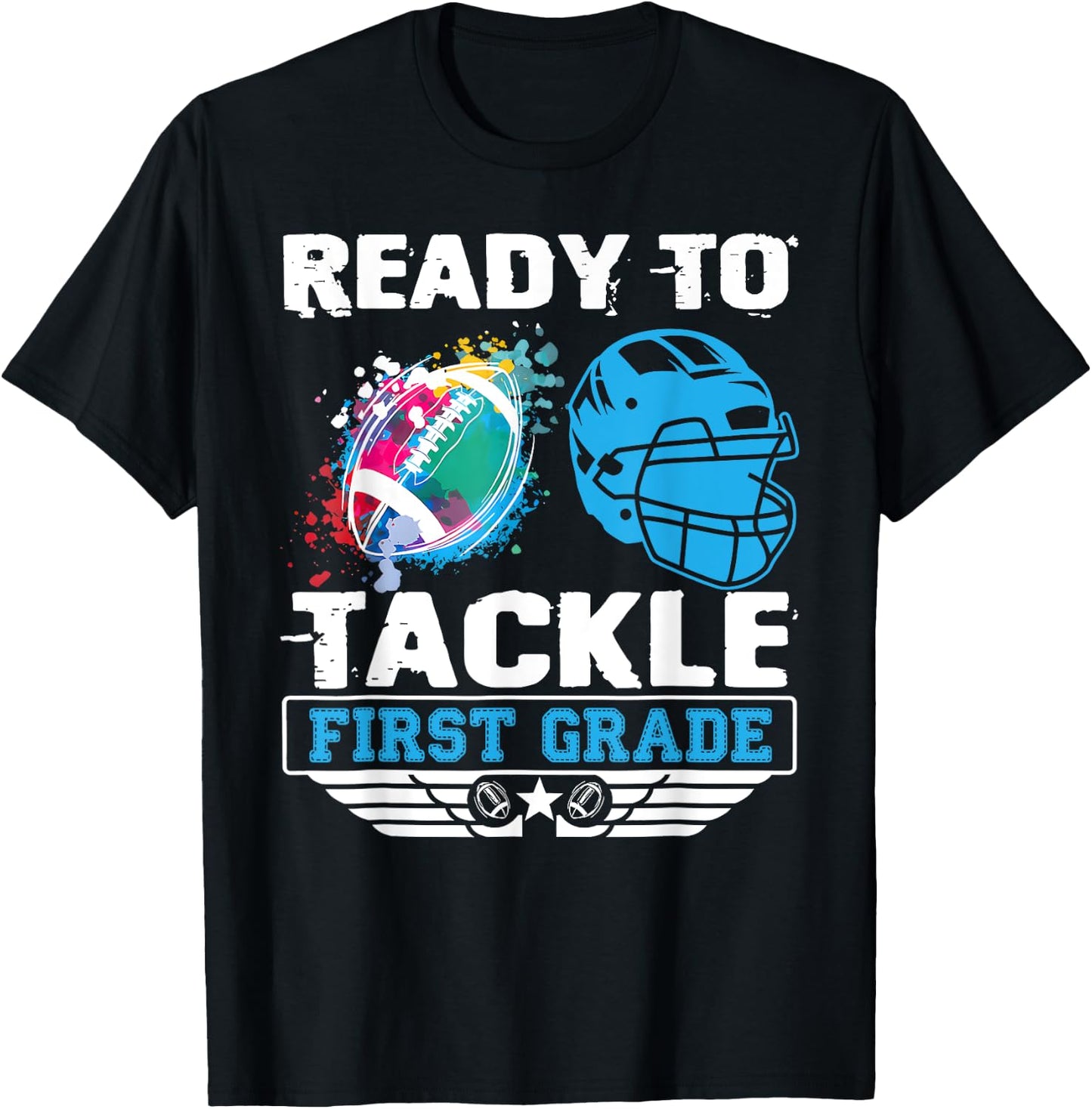 Ready To Tackle 1st Grade Football Back To School Boys Kids T-Shirt - T-Shirt | Black