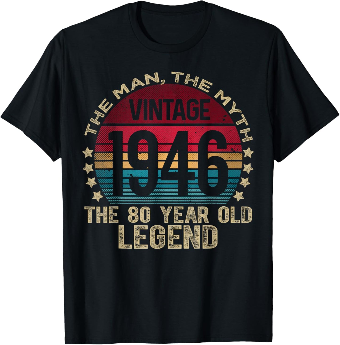 80 Year Old Gifts Vintage 1946 Limited Edition 80th Birthday T-Shirt - T-Shirt | Black