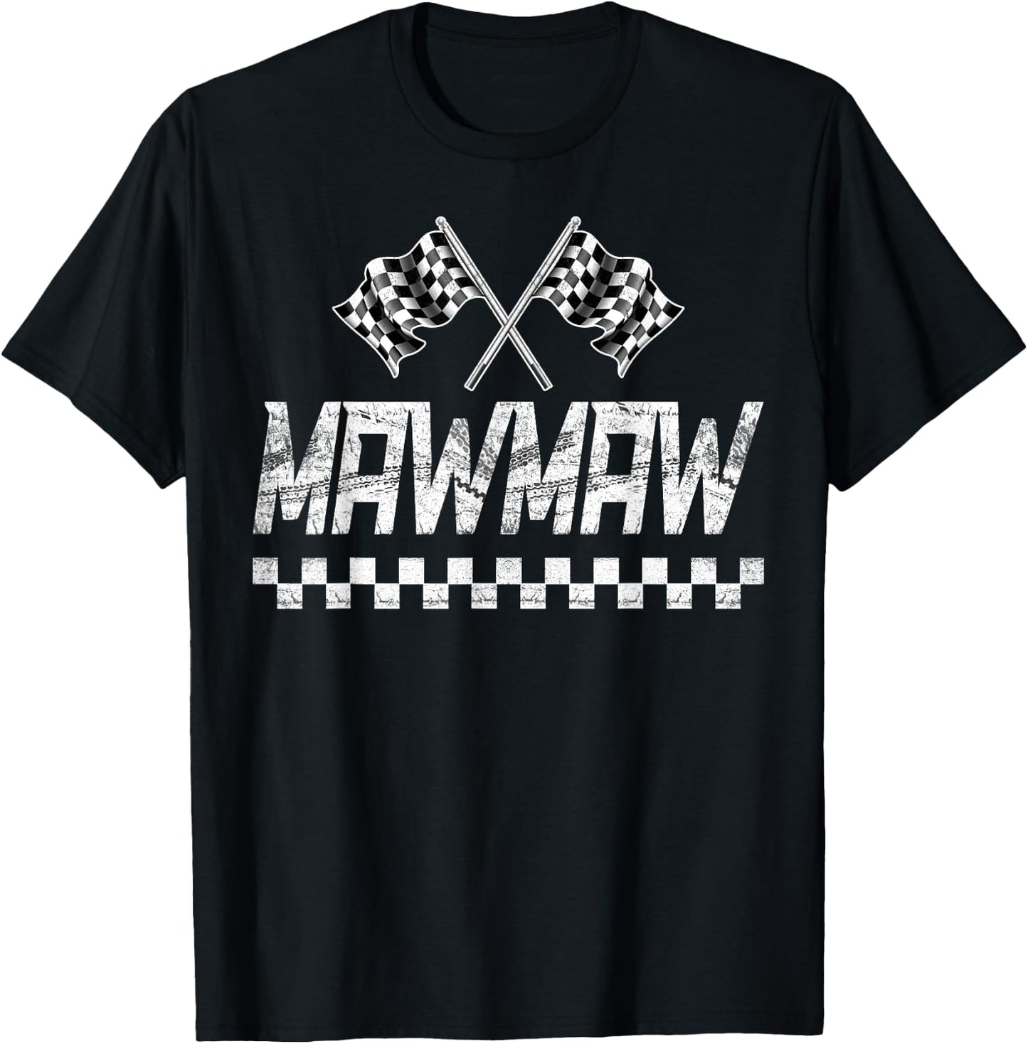Mawmaw Pit Crew Family Racing Birthday Race Car T-Shirt - T-Shirt | Black