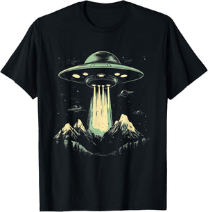 UFO Vintage Retro Pop Art T-Shirt - T-Shirt | Black