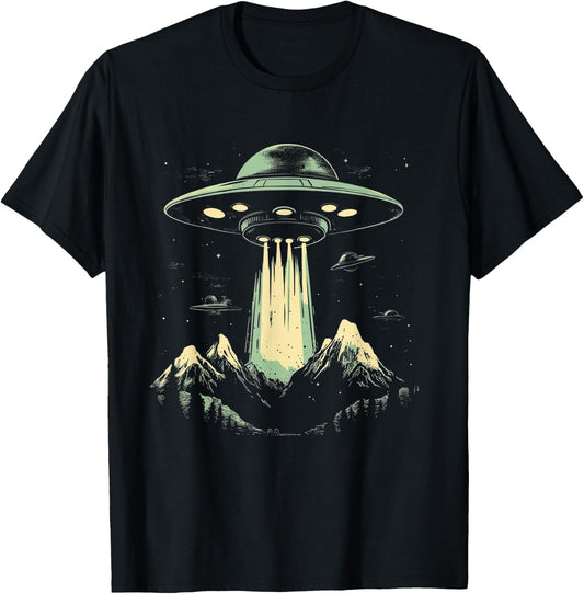 UFO Vintage Retro Pop Art T-Shirt - T-Shirt | Black