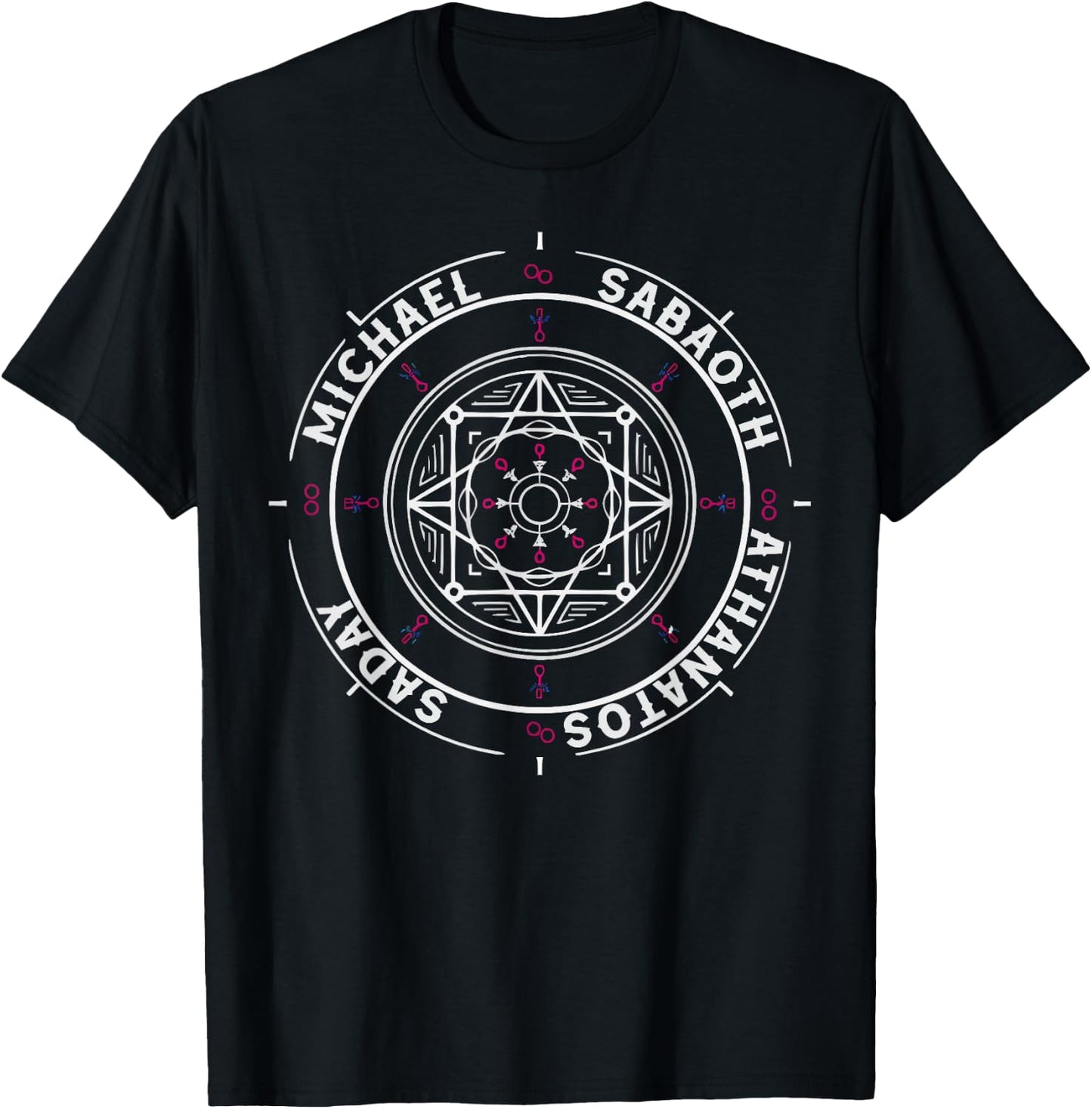 Archangel MiZa Apparel Catholic Religion Christianity Guardian Angel Adults - Black - Small - Short Sleeve - Classic Fit - Religious Theme T-Shirt - T-Shirt | Black
