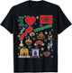 I love Morocco. Hand drawn Moroccan Landmarks, flag and map T-Shirt - T-Shirt | Black