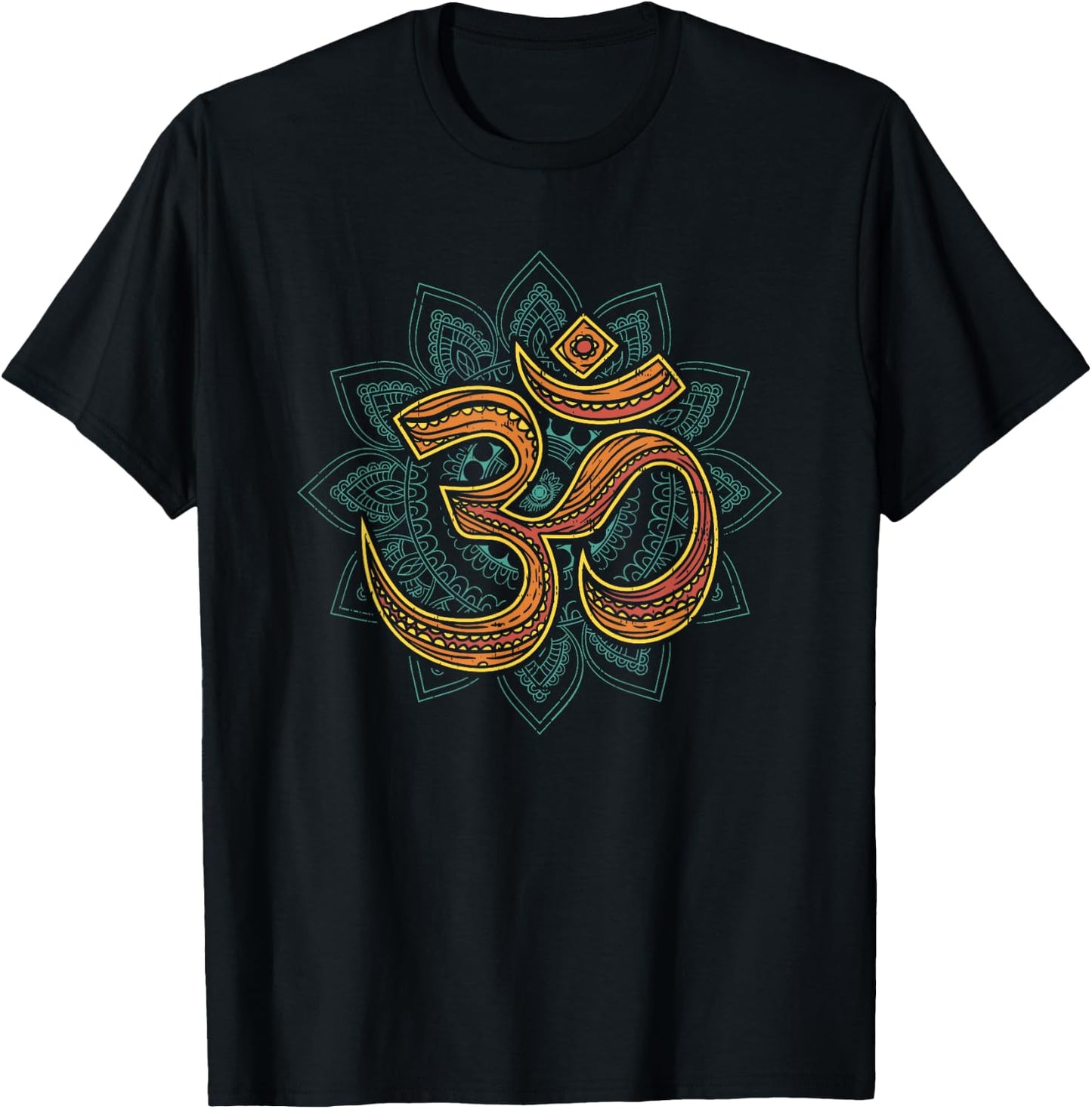 Spiritual Om Mandala T-Shirt - T-Shirt | Black