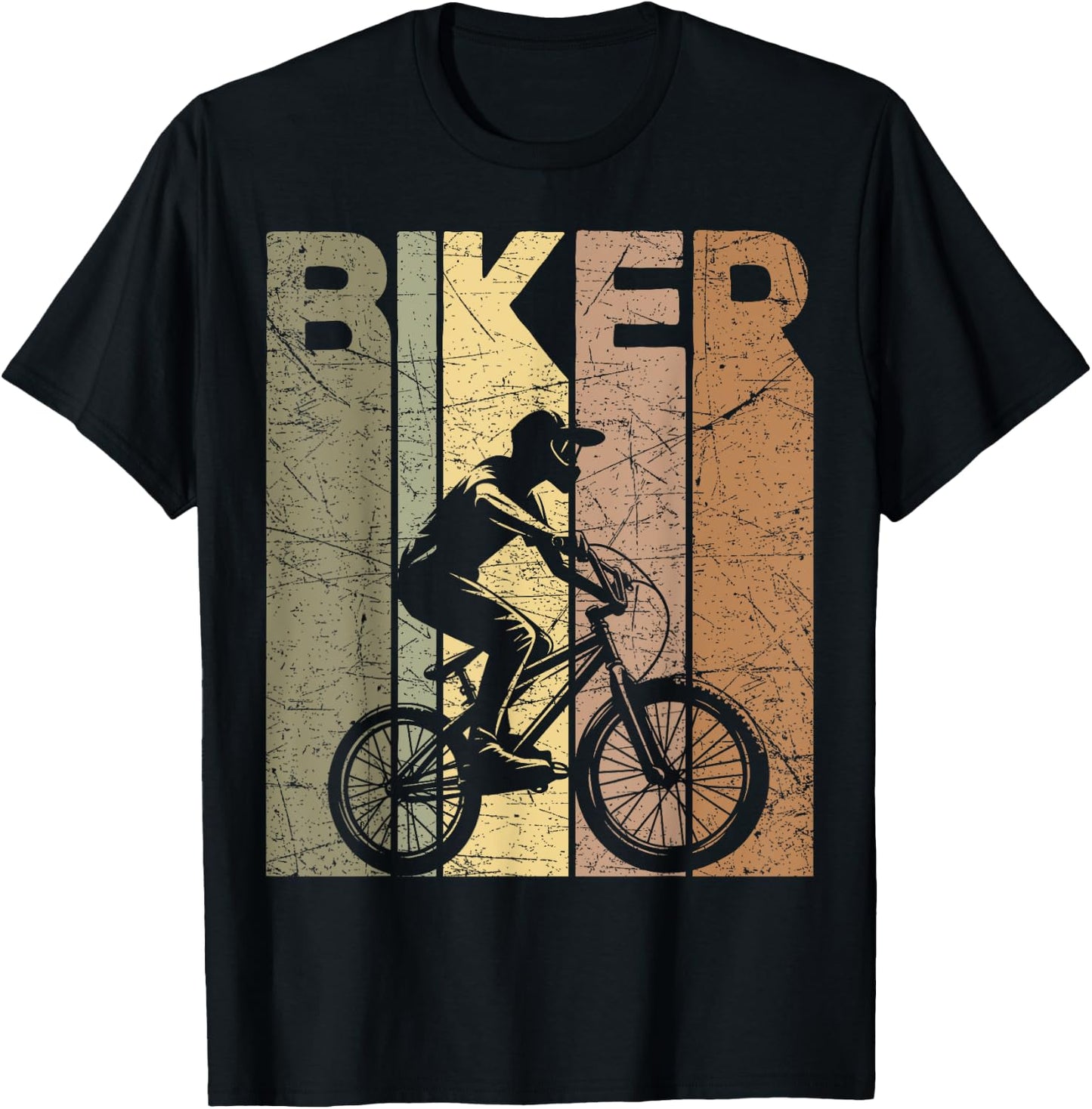 Mountain Biker Vintage MTB Retro Mountain Biking T-Shirt - T-Shirt | Black