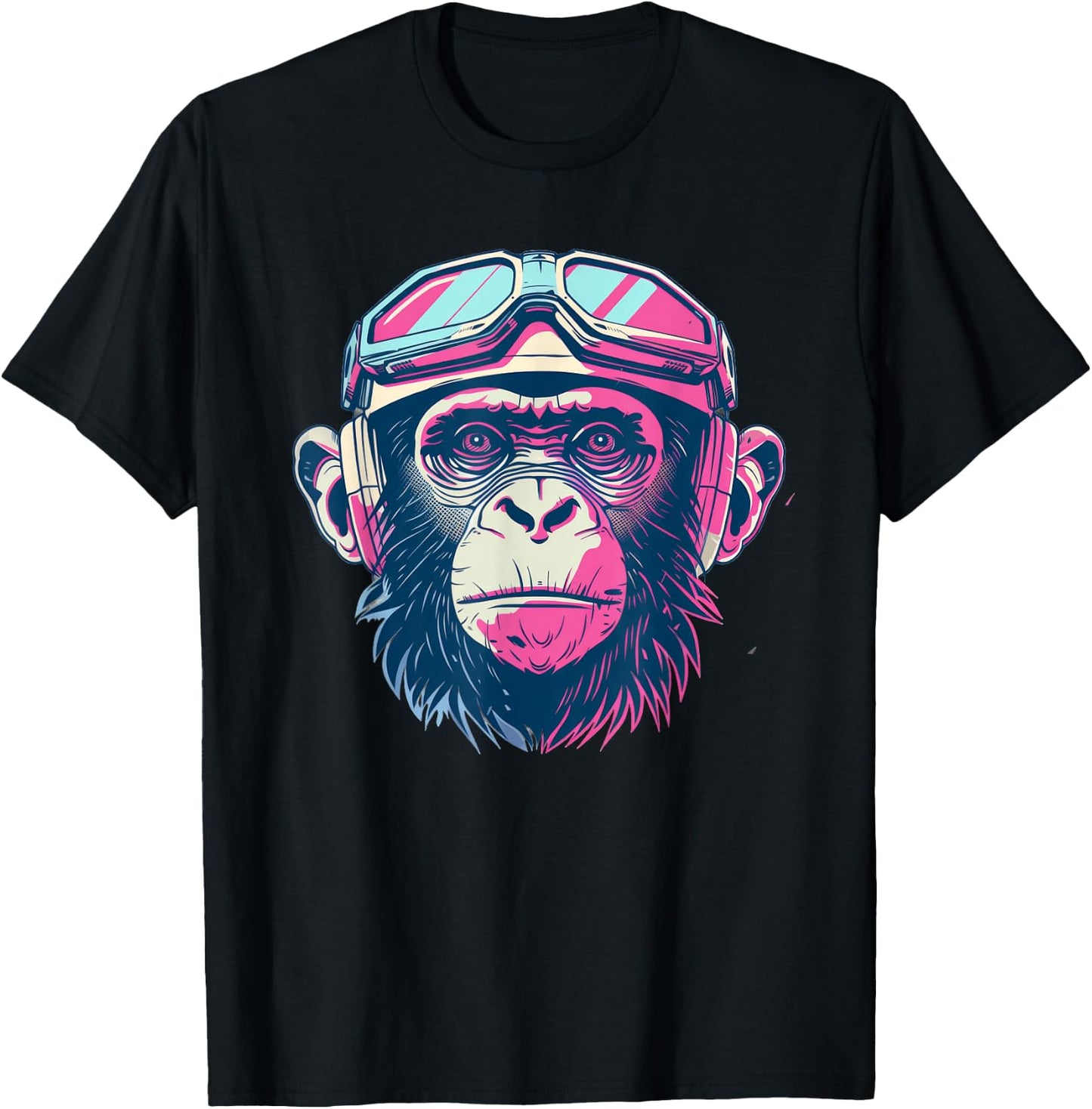 Capuchin Monkey Retro Sci-Fi T-Shirt - T-Shirt | Black