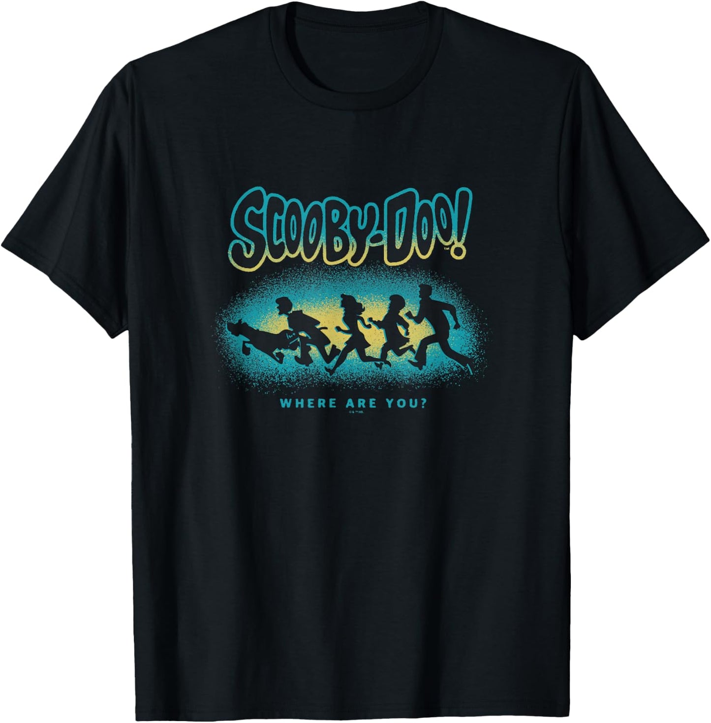 Scooby-Doo Halloween Vintage Mystery Inc Spooky Silhouettes T-Shirt - T-Shirt | Black