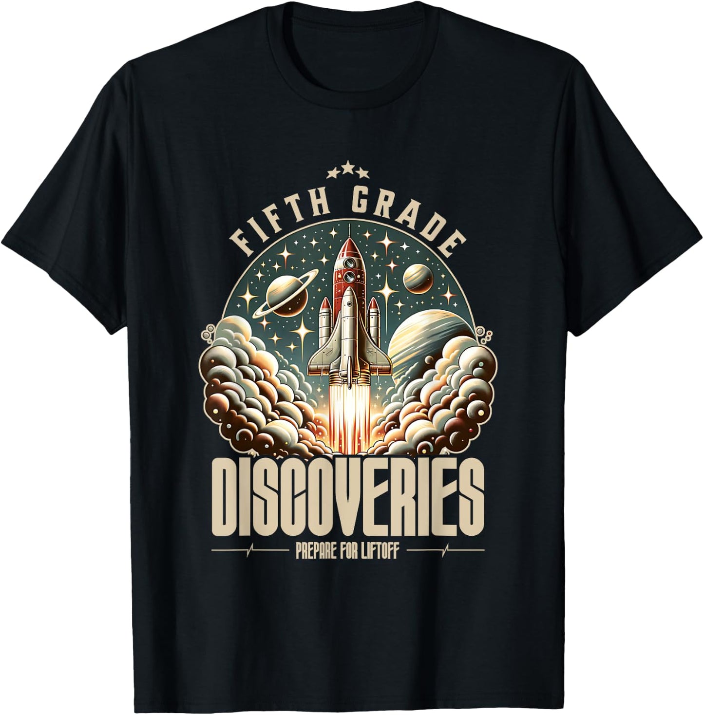 Fifth Grade Back To School Space Rocket Astronaut T-Shirt - T-Shirt | Black