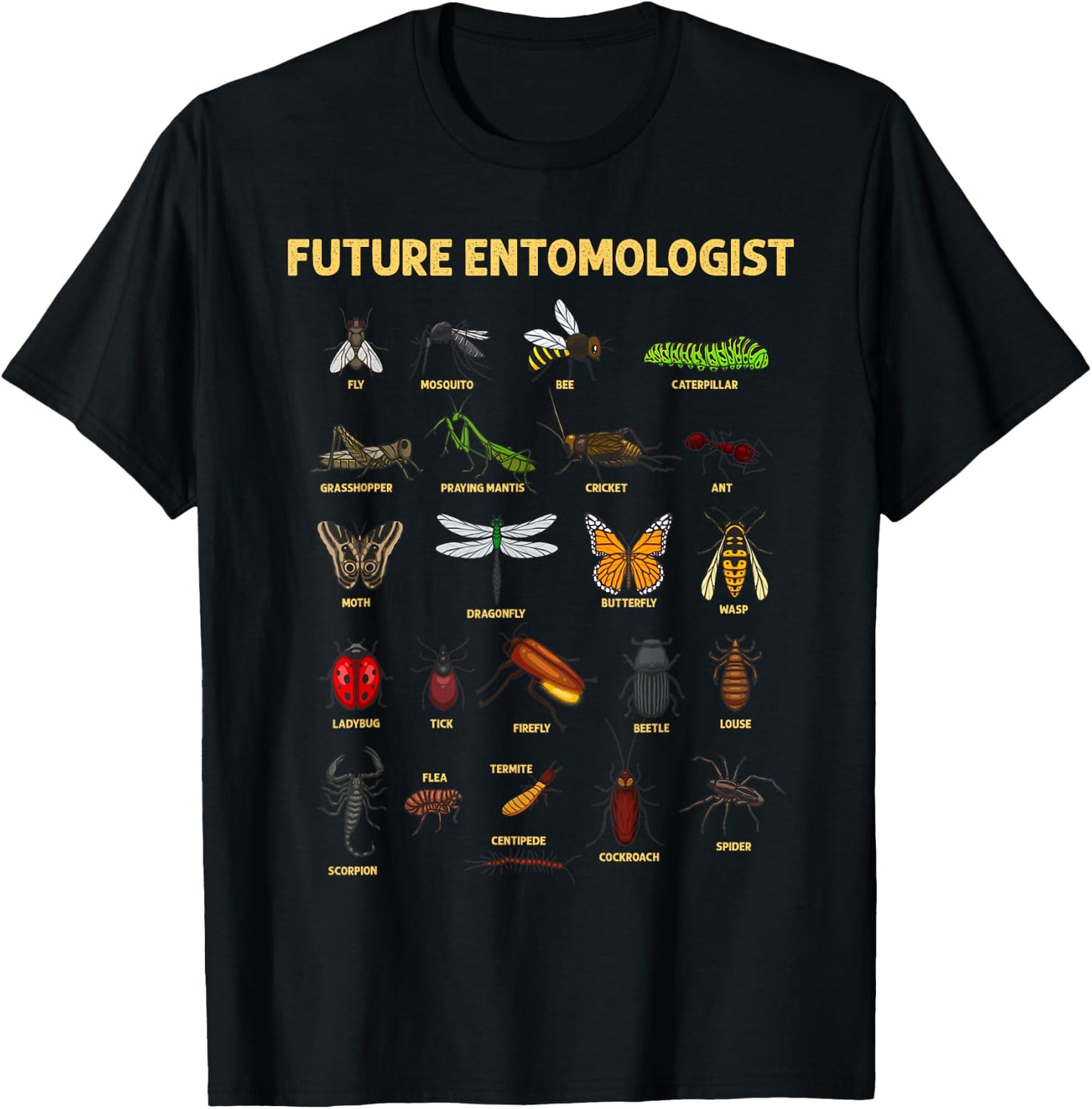 Funny Bug Catcher Designs For Kids Men Women Insect Hunter T-Shirt - T-Shirt | Black