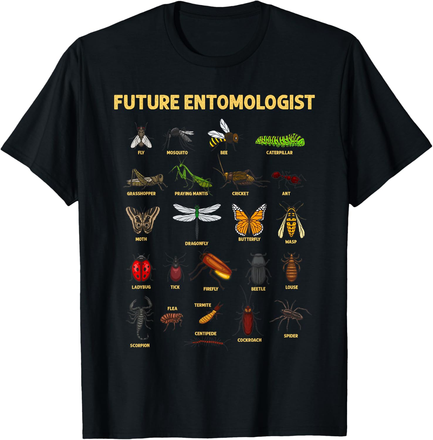 Funny Bug Catcher Designs For Kids Men Women Insect Hunter T-Shirt - T-Shirt | Black