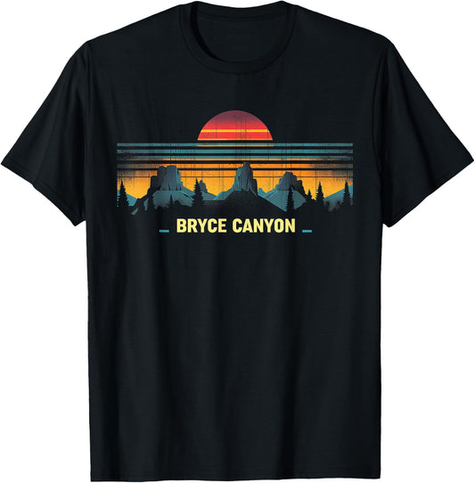 Bryce Canyon - US National Park Vintage Men Women Kids Utah T-Shirt - T-Shirt | Black